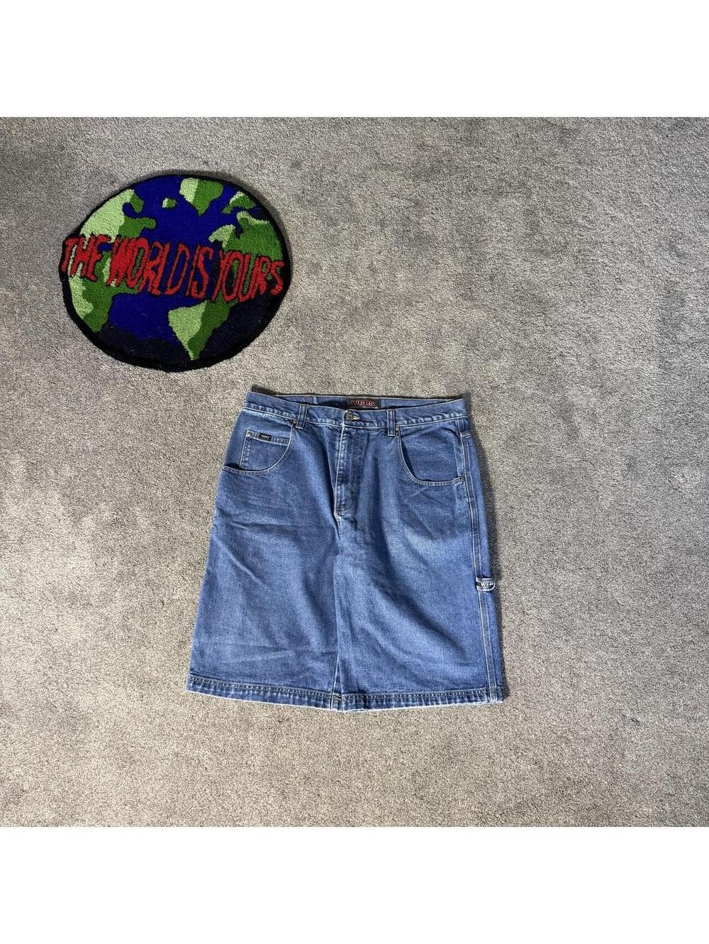 Y2k Vintage Baggy Webs Denim Carpenter Jorts